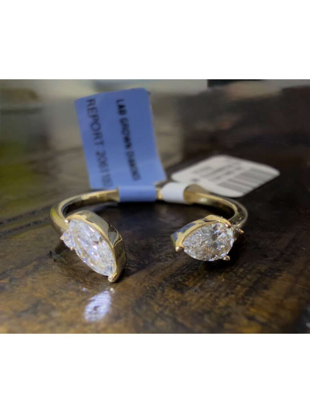 10K Gold Ring with 3/8 cttw Pear & Marquise Cut Labgrown Diamonds 6.75